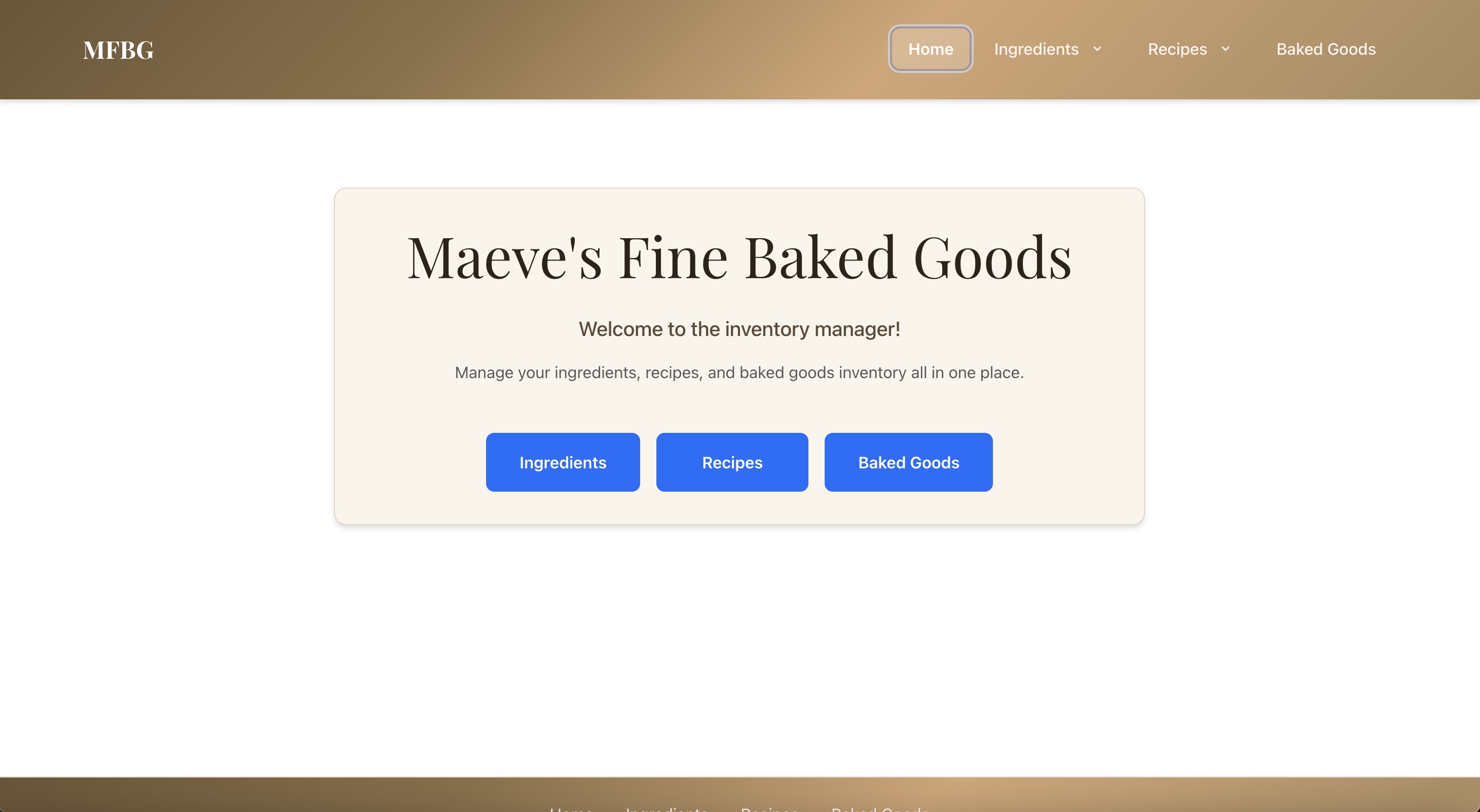 Bakery Inventory Manager